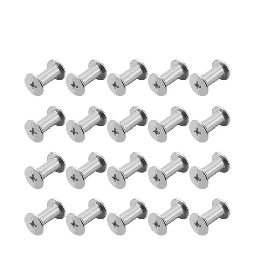Vista 8 de 25 juegos de pernos de tornillo aptos para orificios de 3/16 pulgadas (0.197 in) de diámetro, hebilla de cinturón hembra M5x6mm, pernos
