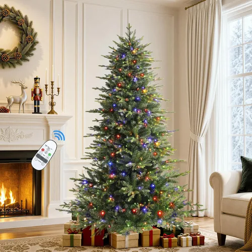 Vista 14 de SHareconn 4ft Prelit Artificial Aspen Christmas Tree with Remote Control 17 Modes & 330 Warm White & Multicolor Lights, 1869 PE & PVC Tips Full Xmas