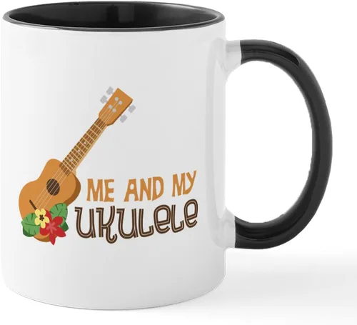 Vista 13 de CafePress Peace Love - Taza de café de cerámica para ukelele (11 oz (11.0 fl oz)