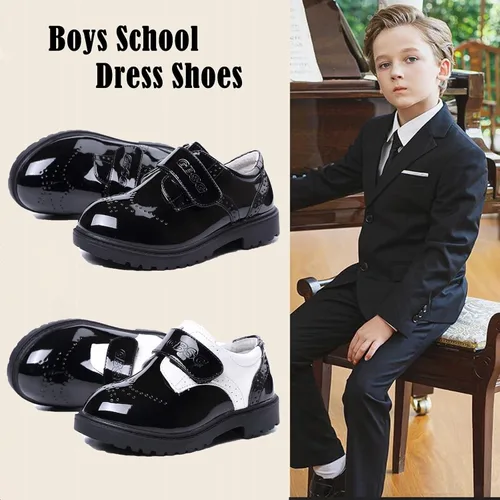 Vista 2 de DADAWEN Zapatos de vestir Oxford clásicos de uniforme escolar para niño y niña (bebéniño pequeñoniño grande)