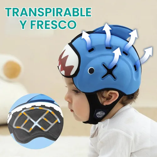 Vista 4 de Mambobaby - Casco de seguridad para bebé, transpirable, protector de cabeza de bebé para gatear, caminar, ultraligero, suave y ajustable, adecuado