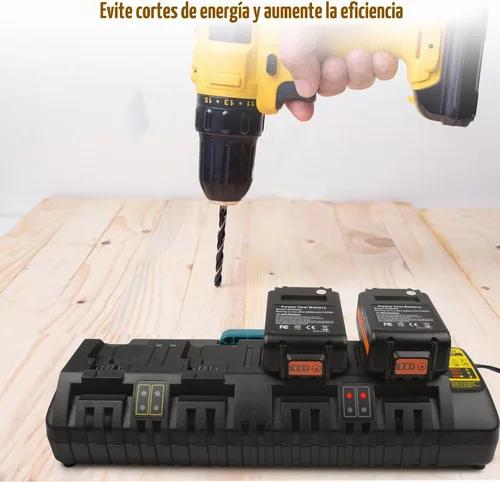 Vista 7 de PENGJBATTER DCB104 Cargador rápido de 4 puertos con puerto USB compatible con DeWalt 20V/60V Max Batería DCB206 DCB208 DCB205 DCB606 DCB609Y DCB612