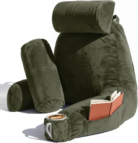 Vista 35 de Nestl Almohada de lectura para niños y adolescentes con espuma viscoelástica triturada, almohadas de respaldo para leer, ver y jugar, uso