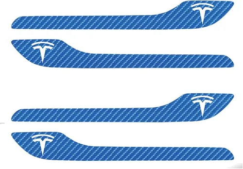 Vista 32 de IPG Kit de 4 calcomanías para manija de puerta de Tesla Model 3/Model Y (juego de 4) con logotipo de Tesla (fibra de carbono negra)