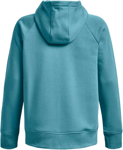 Vista 5 de Under Armour Rival - Sudadera con capucha para mujer, de vellón y con logotipo