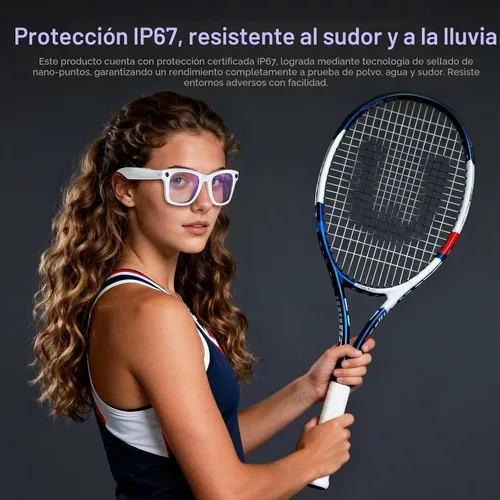 Vista 6 de Gafas Inteligentes AI Mejoradas con Cámara, Gafas de Cámara Antivibración de 800w, Traducción en Tiempo Real, Reconocimiento de Objetos AI