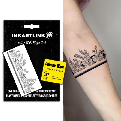 Vista 11 de INKARTLINK Tatuajes temporales semipermanentes, tatuajes de brazo realistas, impermeables y no reflectantes, embalaje exquisito, diseño único