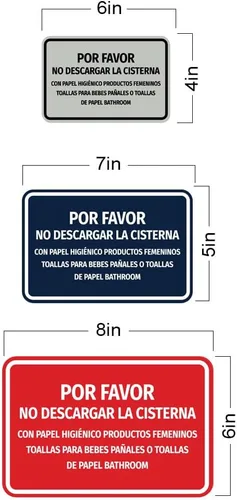 Vista 7 de Signs ByLITA Classic Framed Por favor No Descargar la Cisterna Con Papel higiénico Productos Femeninos Toallas Para Bebes Pañales o Toallas De Papel