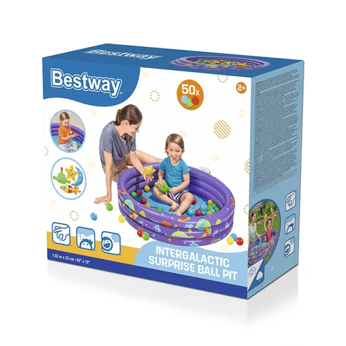 Vista 3 de Bestway Piscina Hinchable Infantil 3 Aros con Bolas 102x25 cm +2 Años Interior y Jardin 52466