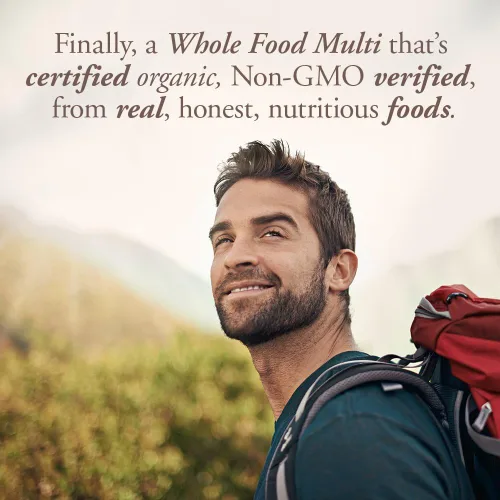 Vista 3 de Garden of Life Organics Multivitamínico de alimentos enteros para hombres, 60 tabletas, vitaminas y minerales veganos para hombres para la salud