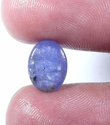 Vista 2 de 5,50 quilates A+ - Piedras preciosas naturales de tanzanita de cristal de primera calidad, cabujones ovalados, joyería para hacer joyas sueltas