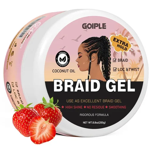 Vista 10 de 13.4oz de trenzado para trenzas, locs, trenzas, sin escamas, gel de trenzado de alta fijación y control de bordes de alto brillo, gel para locs