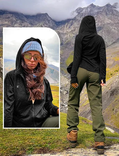 Vista 87 de TBMPOY Chaquetas con capucha y protección solar UPF 50+ para mujer, ligeras, de manga larga, para senderismo, exteriores, con cremallera completa