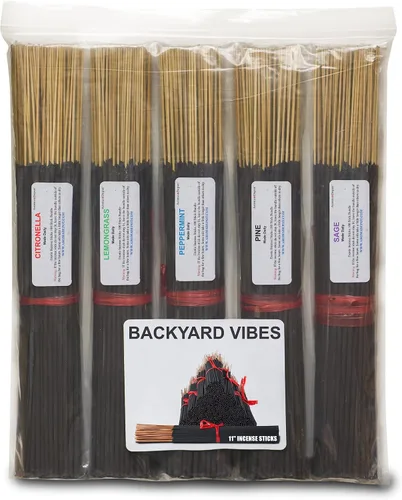Vista 9 de Aroma Depot Backyard Varitas de incienso de 11 pulgadas, juego variado de 500 unidades, 11 pulgadas, 5 paquetes de 100 varillas por aroma. El juego