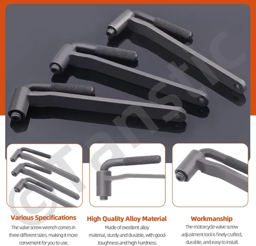 Vista 5 de Tanstic Juego de 4 piezas de herramienta de ajuste de válvula de motor de motocicleta, llave de tuerca de válvula de 8mm 9mm 10mm, llave