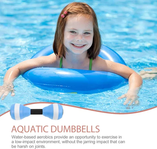 Vista 6 de BESPORTBLE Mancuernas aeróbicas acuáticas, 1 par de mancuernas flotantes de Eva para entrenamientos de piscina