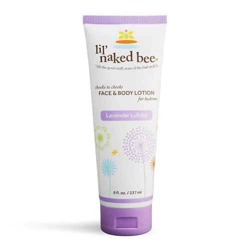 Vista 9 de Lil Naked Bee - Loción para bebés para niños (2.5 onzas), loción facial y corporal de mejillas de canción de cuna de lavanda para pieles sensibles