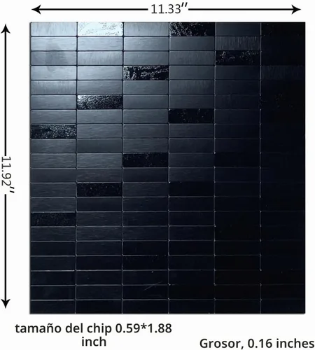 Vista 2 de XUANINY Azulejos de Mosaico de Aluminio Autoadhesivos para Despegar y Pegar, Pegatinas de Azulejos de Pared para Salpicadero de Cocina