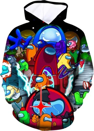 Vista 4 de JM0IEPNZ Sudaderas con capucha de juego juvenil con estampado 3D y bolsillo sin botones