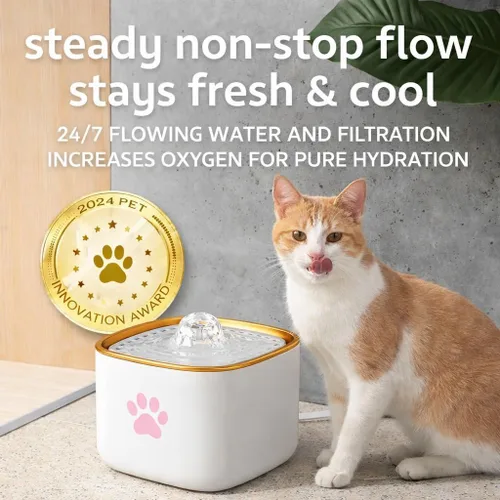 Vista 3 de Fuente de agua para gatos, fuente de agua para perros, dispensador de agua para interiores, dispensador automático de agua para gatos de 3 litros