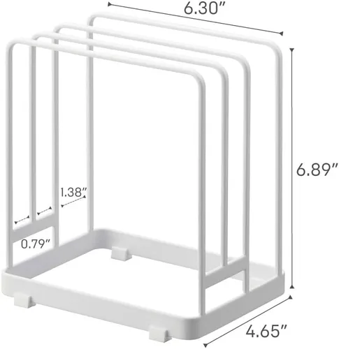 Vista 8 de Yamazaki Casa Torre Soporte de almacenamiento de soporte de tabla de cortar para tablas de cortar redondas y rectangulares - acero Soporte