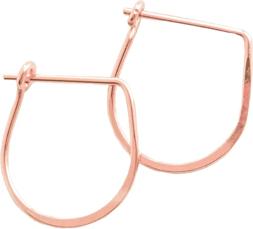 Vista 38 de Aretes de aro finos martillados, elegantes plata esterlina geométrica sólida, relleno de oro y relleno de oro rosa; para mujer por Lotus Stone