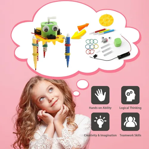 Vista 3 de Paquete de 4 kits de robot STEM Doodling, juguetes STEM para manualidades a