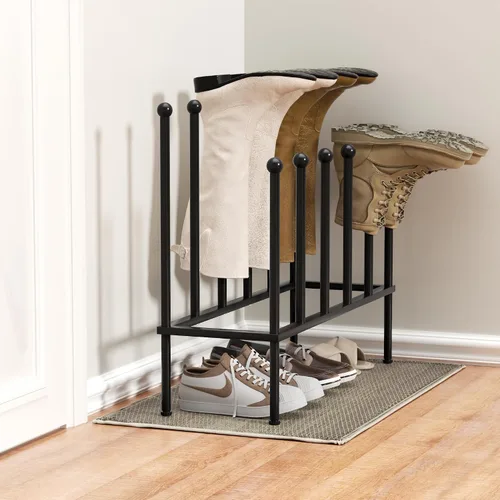 Vista 6 de pickpiff Zapateros independientes - Zapatero de botas de metal negro, organizador de zapatos para dormitorio, armario, entrada, dormitorio, patio al