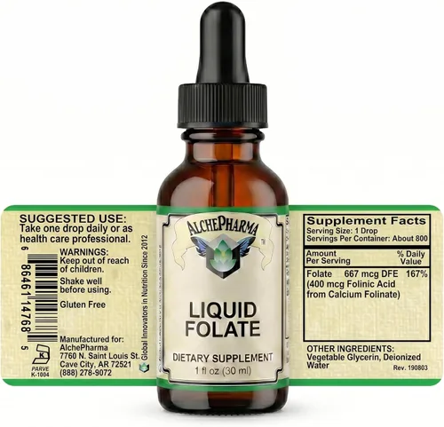 Vista 3 de Folato Iiquid [667 mcg de DFE, 400 mcg de ácido folínico] 800 porciones