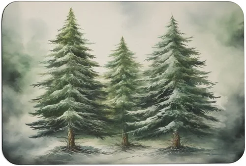 Vista 10 de Alfombra de baño de goma antideslizante de pino verde con copos de nieve, secado rápido, súper absorbente, ajuste fino debajo de la puerta, árboles