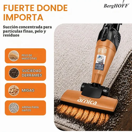 Vista 5 de Berghoff Merlin - Aspiradora con cable todo en uno, con herramientas, color naranja