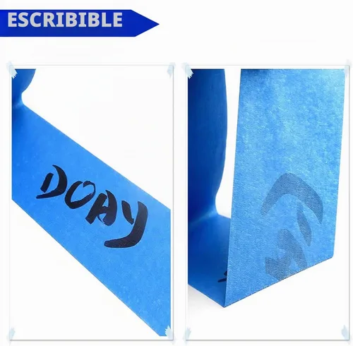 Vista 5 de Cinta adhesiva para pintores azul 1/2 pulgadas x 30 yardas - Uso multisuperficie - 120 yardas en total - 4 rollos