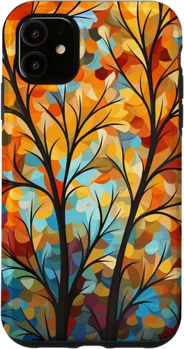 Vista 8 de Otoño y otoño, hojas coloridas, otoño color árbol caso para iPhone 16
