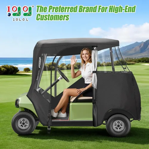 Vista 4 de 10L0L Carcasa para carrito de golf para 2 plazas Club Car DS Precedent Adward y Tempo, 600D impermeable y resistente al viento, cubierta
