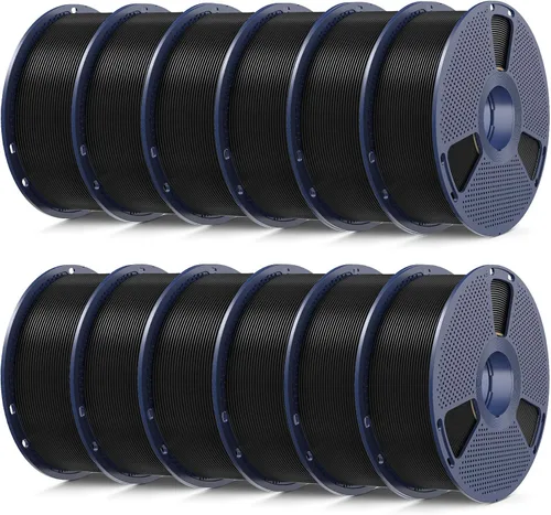 Vista 10 de SUNLU Filamento PETG de 0.07 in, 4.4 lbs, negro+transparente