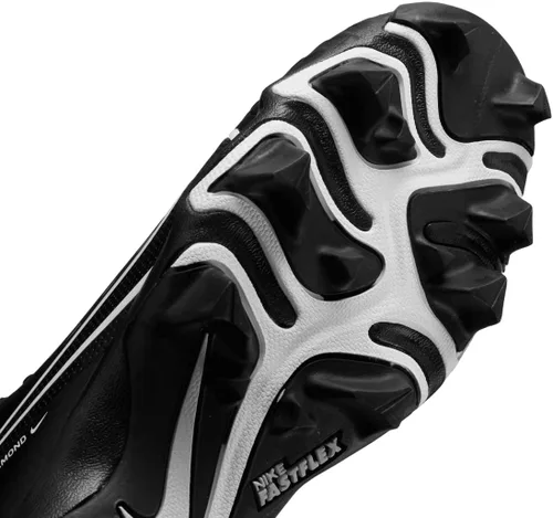 Vista 7 de Nike Hyperdiamond 4 Keystone - Tacos de sóftbol moldeados, color negro, blanco, talla 6.5, mediano, Negro Negro Blanco