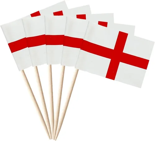 Vista 11 de stidsds 100 banderas de Antigua y Barbuda con palillos de dientes de Antigua y Barbuda, mini adornos pequeños para cupcakes de Antigua y Barbuda