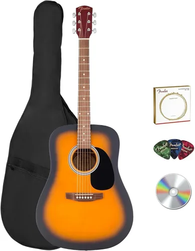 Vista 6 de Fender Squier - Guitarra acústica con juego de guardabarros