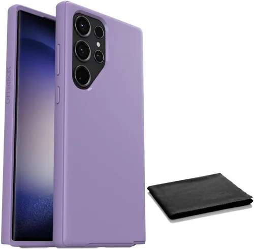 Vista 10 de OtterBox Galaxy S23 Ultra (solamente) - Funda de la serie Symmetry - Negro, ultra suave, compatible con carga inalámbrica, bordes elevados que