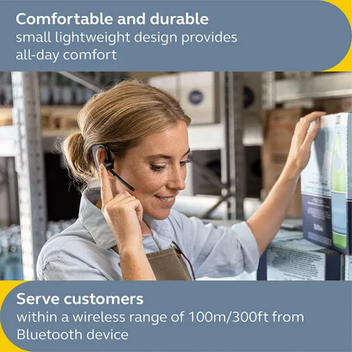 Vista 4 de Jabra Realiza 45 auriculares inalámbricos Bluetooth Push-to-Talk (PTT), micrófono con cancelación de ruido, funcionalidad Push-to-Talk, modo