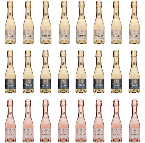 Vista 11 de VINADA - Crispy Chardonnay Mini - Vino Cero Alcohol - 6.8 fl oz (24 Botellas de Vidrio)