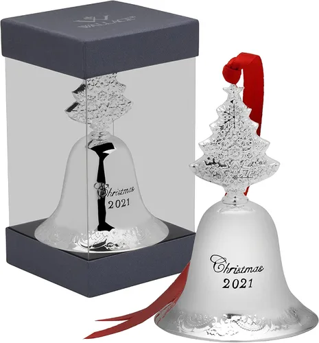 Vista 4 de Wallace Campana barroca grande chapada en plata con remate de árbol, árbol