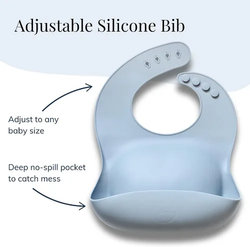Vista 3 de Little Loon Baby Juego de iniciación Led Weaning - Kit completo de alimentación de silicona para más de 6 meses - Platos para bebés, baberos