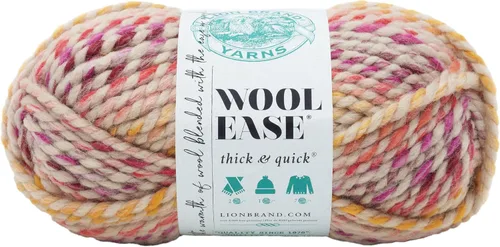 Vista 135 de Lion Brand Yarn - Ovillo de lana Wool-Ease Thick & Quick color fuerza aérea Super Bulky Wool Acrylic Blend Fiber for Soft Hats, Sweaters, Chunky