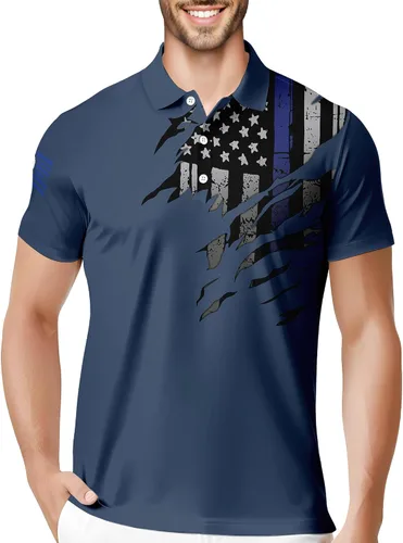 Vista 49 de HIVICHI Camisas de golf divertidas para hombre con patrón estampado loco colorido y novedad de alto rendimiento que absorbe la humedad, camisa tipo
