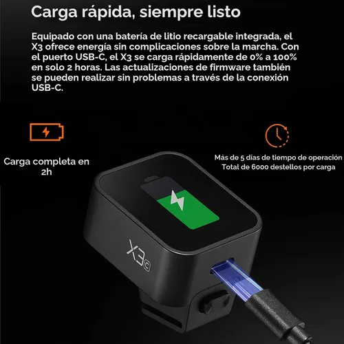 Vista 6 de Godox Disparador de flash inalámbrico X3F TTL, transmisor de flash de pantalla táctil para cámaras Fuji, batería incorporada