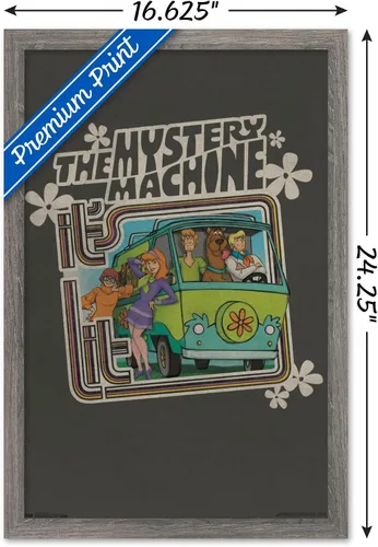 Vista 3 de Trends International Scooby-Doo - Lit Wall Poster, 22.4L x 14.7W, Barnwood Framed Version