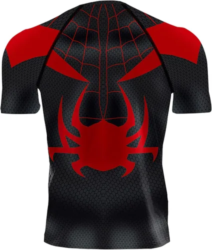 Vista 2 de Men's Compression Shirt Short Sleeve Captain Workout T-Shirts Athletic Fitness Gym Tops for Men
