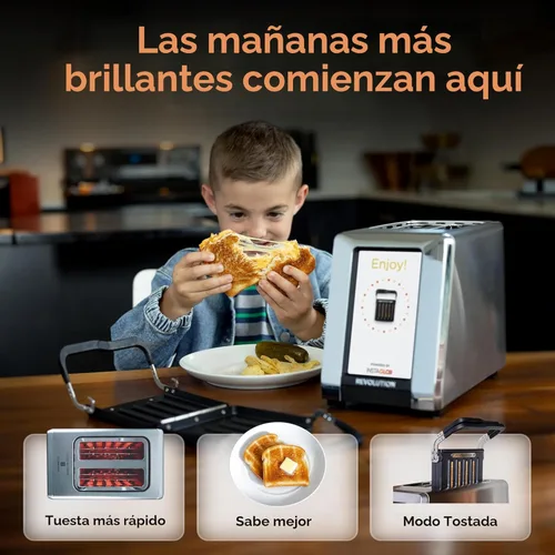 Vista 3 de Revolution R180 Connect Plus Tostadora Inteligente con Pantalla Táctil (Paquete con Prensa para Toastie y Rejilla de Calentamiento) Elija entre más