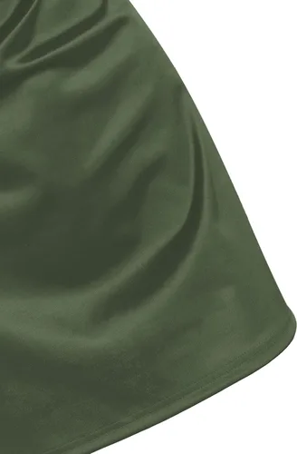 Vista 4 de ZAFUL - Vestido mini de satén para mujer, sin mangas, con tirantes delgados, cuello drapeado, sedoso y elegante, para fiestas y cócteles